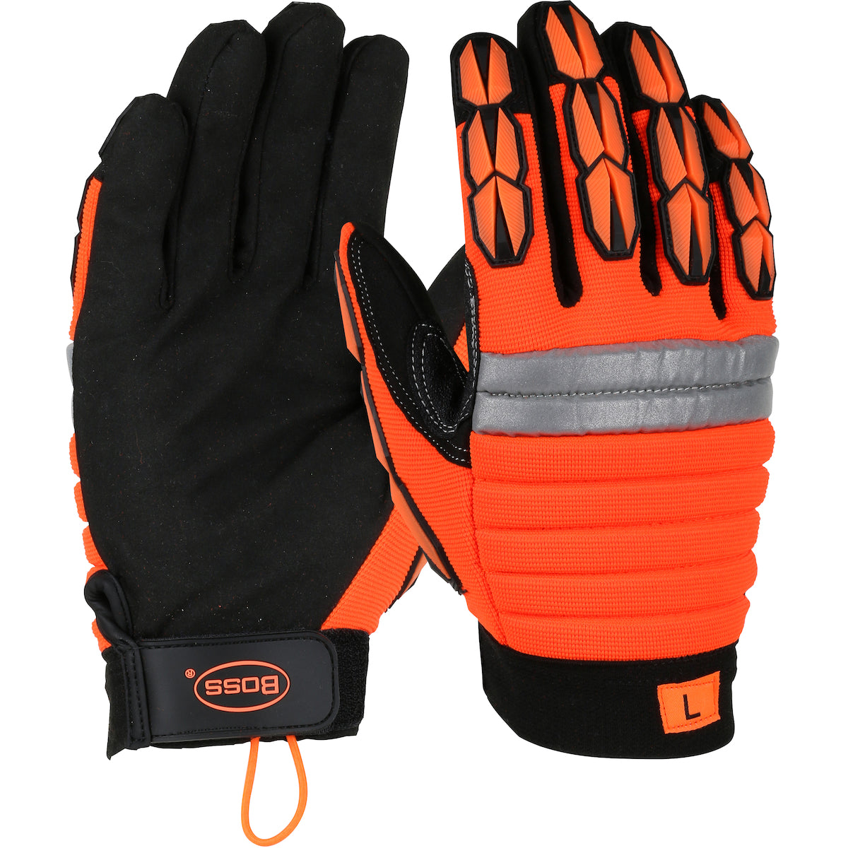Boss® Miners' Mechanic Synthetic Leather Palm with Foam Padded Back and Finger TPR Impact Protection