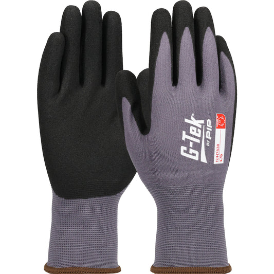 G-Tek® Seamless Knit Nylon/Spandex Glove with Premium Nitrile Coated MicroSurface Grip on Palm & Fingers - Touchscreen