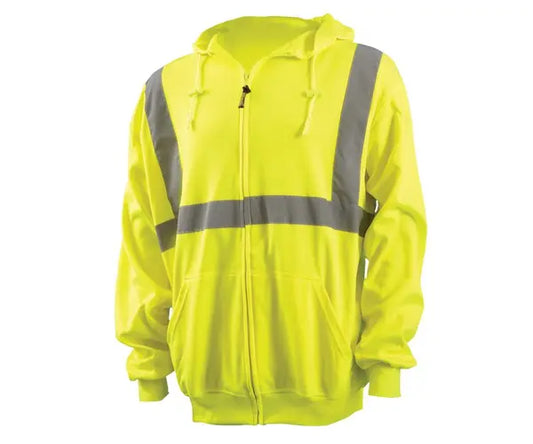 Occunomix 6 oz Lightweight Hoodie W/Zipper Hi-Vis Jackets Yellow S model LUX-SWTLHZ-YS
