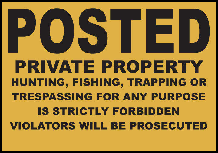 ZING Sign,Posted Private Property,10X14 Pl.. - 20013
