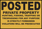 ZING Sign,Posted Private Property,10X14 Pl.. - 20013