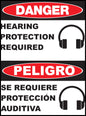 ZING Sign,Bilingual,Danger,Hearing,14X10 Pl.. - 20020