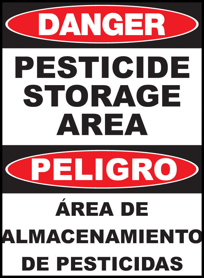ZING Sign,Bilingual,Danger,Pesticide,14X10 Pl.. - 20022