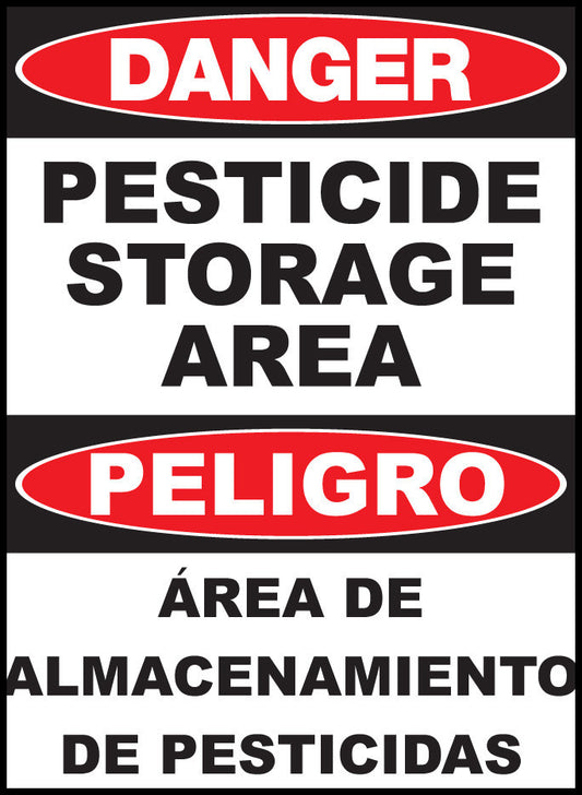 ZING Sign,Bilingual,Danger,Pesticide,14X10 Pl.. - 20022