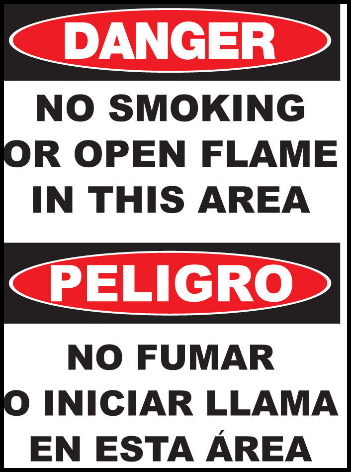 ZING Sign,Bilingual,Danger,No Smoking, Pl.. - 20024