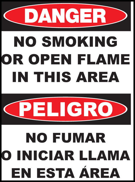 ZING Sign,Bilingual,Danger,No Smoking, Pl.. - 20024