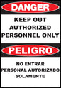 ZING Sign,Bilingual,Danger,Keep Out,14X10 Pl.. - 20027