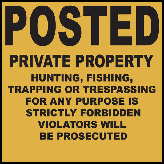 ZING Sign,Posted Private Property, 11X11 Pl.. - official Zing product image 1