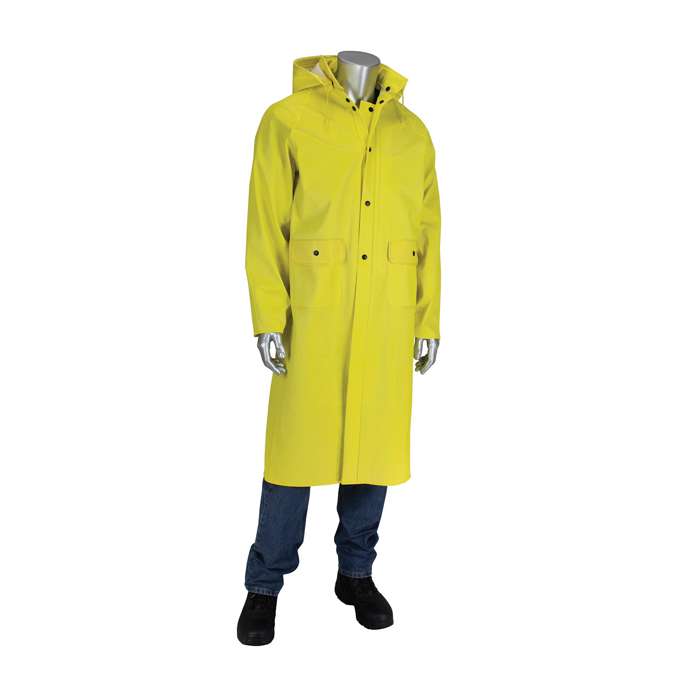 Flex™ Ribbed PVC 48" Jacket with Hood - 0.65 mm