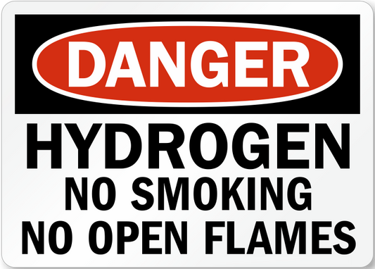 ZING Sign, Danger, Hydrogen No Smoking No Open Flames, 10X14, Aluminum - official Zing product image 1