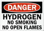 ZING Sign, Danger, Hydrogen No Smoking No Open Flames, 10X14, Aluminum - official Zing product image 1