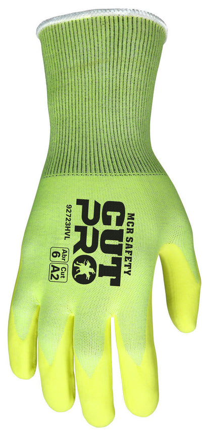 92723HVL - MCR Safety CutPro® - 13 Gauge HyperMax® HPPE Shell - Cut, Abrasion and Puncture Resistant Work Gloves - Nitrile Foam Coated Palm and Fingertips Provide Abrasion Resistance and Gripping Power