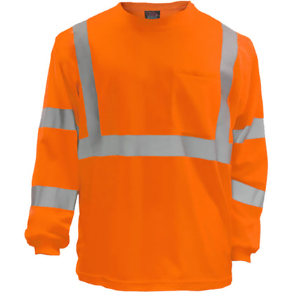 Reflective Apparel™ ANSI Type R Class 3 Long Sleeve Moisture Wicking T-Shirt with UPF 35 Sun Protection