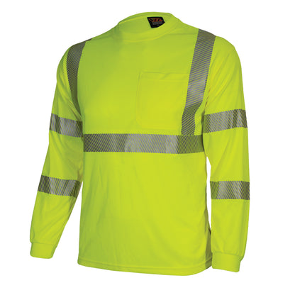 PIP Reflective Apparel 204CT ANSI Type R Class 3 Long Sleeve T-Shirt with Segmented Tape