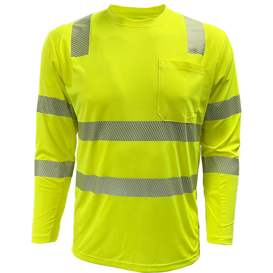 ANSI Type R Class 3 EcoChill Long Sleeve T-Shirt with Coolmax® Technology and UPF 50+ Sun Protection