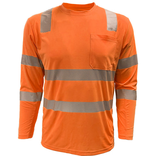 PIP 204CMPS ANSI Type R Class 3 EcoChill Long Sleeve T-Shirt with Coolmax Technology and UPF 50+ Sun Protection - view 4