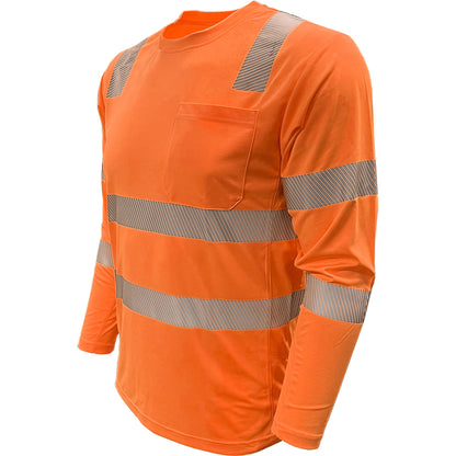 ANSI Type R Class 3 EcoChill Long Sleeve T-Shirt with Coolmax® Technology and UPF 50+ Sun Protection