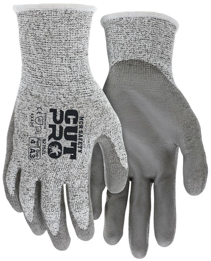 92752 - MCR Safety CutPro® - 13 Gauge HyperMax® HPPE Shell - Cut, Abrasion, and Puncture Resistant - Polyurethane (PU) Coated Palm and Fingertips