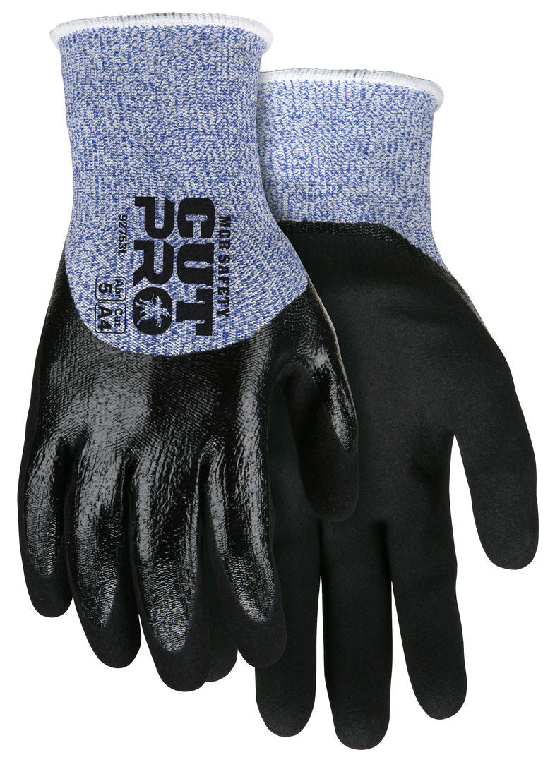 92753 - MCR Safety CutPro® - 13 Gauge HyperMax® HPPE Shell - Cut, Abrasion, and Puncture Resistant Work Gloves - Double Dipped - Foam Nitrile Palm Over Flat Nitrile Dip