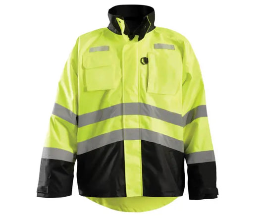 Occunomix 2-In-1 Black Bottom Ripstop Barka W/D-Ring Access Cold Stress PPE Yellow S model LUX-RSDJKT-YS