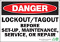 ZING Sign, Danger Lockout/Tagout, 10X14, Plastic - 2107