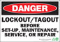 ZING Sign, Danger Lockout/Tagout, 7X10, Aluminum