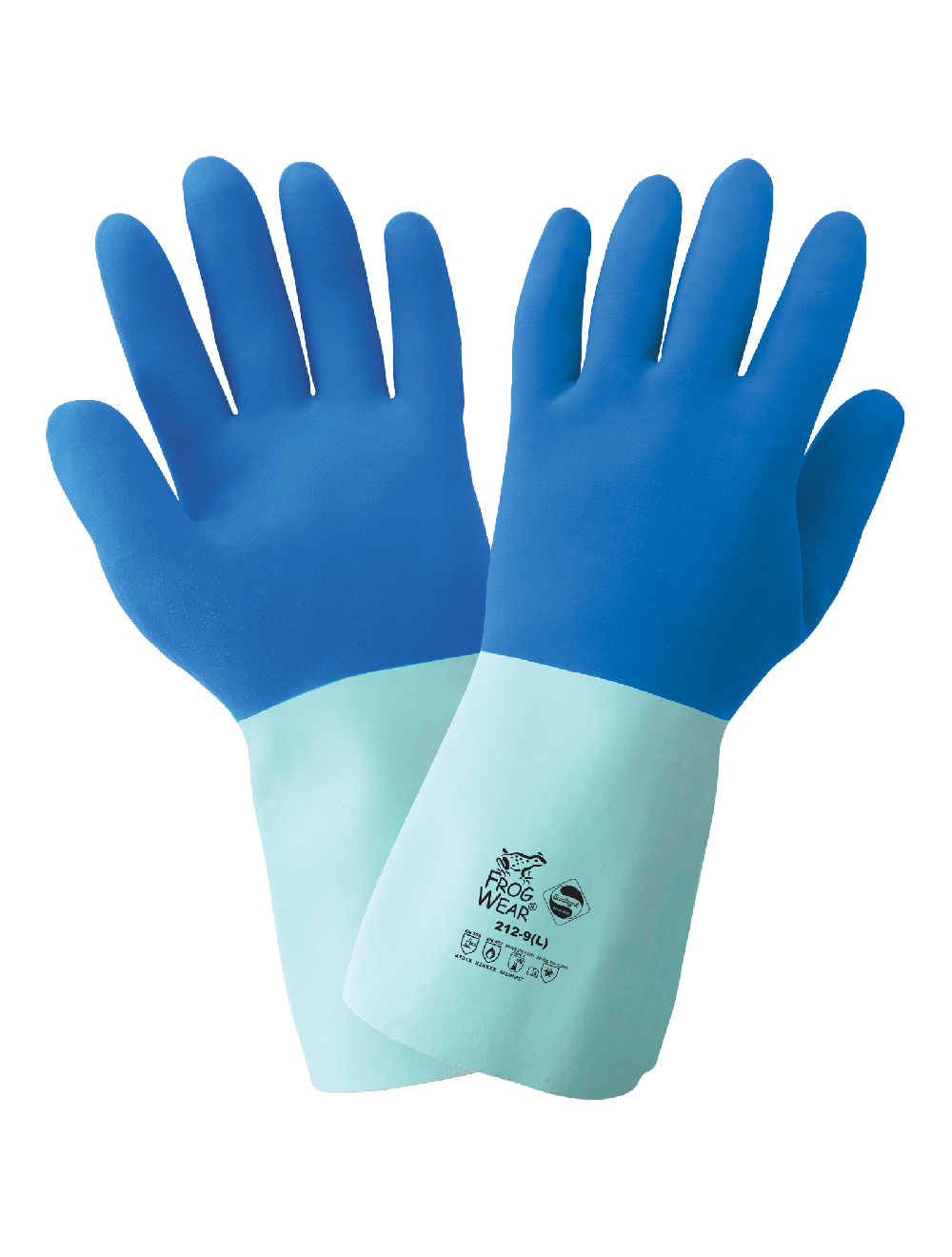 FrogWear® - 212 - Chemical Handling Gloves - rubber coating - blue