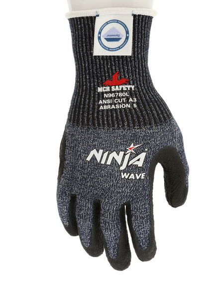 N96780 - MCR Safety CutPro® - Ninja® Wave Cut Resistant Work Gloves - 13 Gauge Dyneema® Diamond Technology - Nitrile Wave Coated Palm and Fingertips