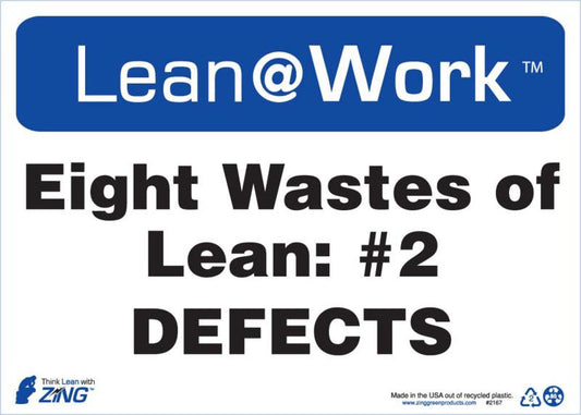 ZING Lean Sign, Eight Wastes Defects - official Zing product image 1