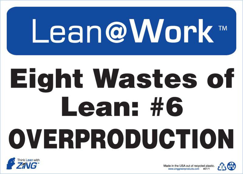 ZING Lean Sign, Eight Wastes Over Produce - official Zing product image 1