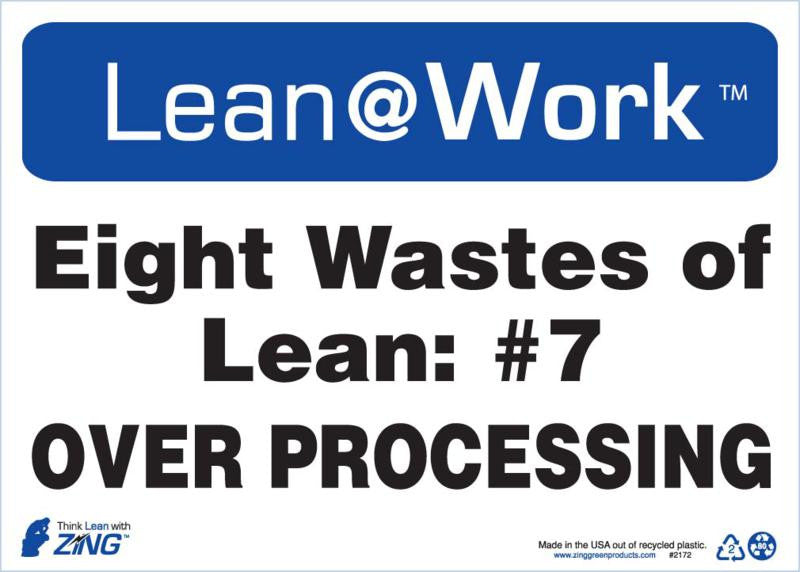 ZING Lean Sign, Eight Wastes Over Process - official Zing product image 1