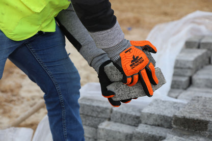 UT1952 - MCR Safety UltraTech® Mechanics Gloves - CutPro® UltraTech® - 13 Gauge HyperMax® HPPE Shell - Black Sandy Nitrile Foam Coated Palm - Hi-Vis Orange TPR Back Protects Hands from Impact