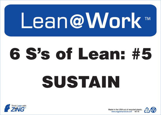 ZING Lean Sign, Six Ss Lean Sustain - official Zing product image 1