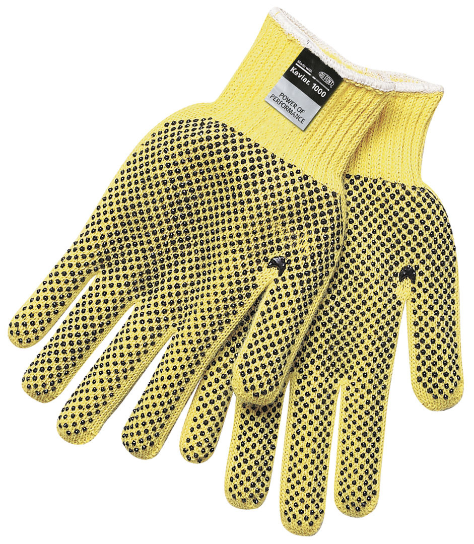 VP9366 - MCR Safety CutPro® 7-Gauge DuPont™ Kevlar® Shell Cut-Resistant Work Gloves PVC Dots on 2 Sides Regular Weight Vending Packaged PVC dots aid with grip and abrasion
