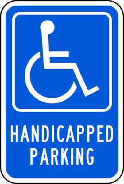 ZING Sign, Handicapped Parking Picto, Egp, 12X18 - 2196