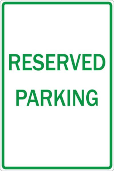 ZING Sign, Reserved Parking, Egp, 12X18 - 2205
