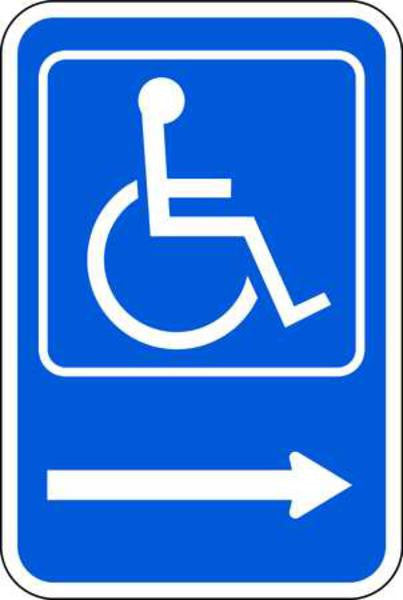 ZING Sign, Handicapped Symbol Right Arrow, Egp, 12X18 - 2207