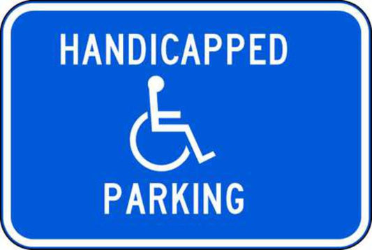 ZING Sign, Handicapped Parking W/Symbol, Egp, 18X12 - 2210