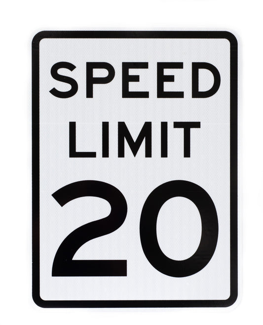 ZING Traffic Sign, Speed Limit 20 Mph, Egp, 18X24 - official Zing product image 1