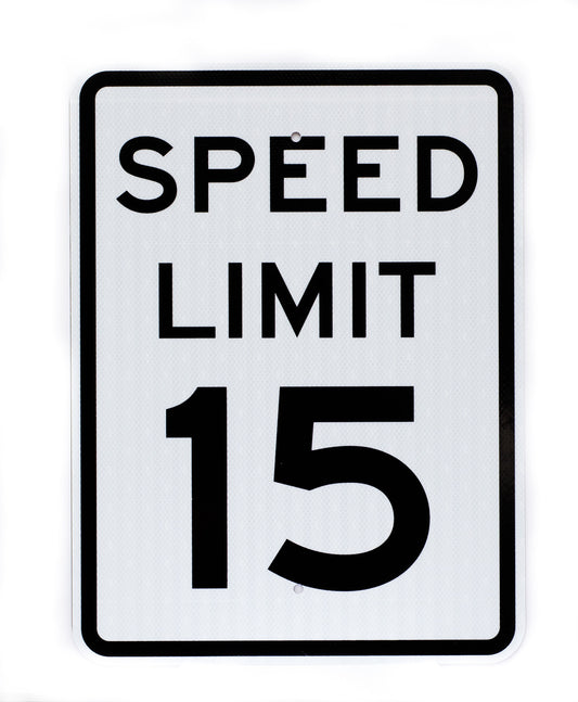 ZING Traffic Sign, Speed Limit 15 Mph, Egp, 18X24 - official Zing product image 1