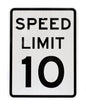 ZING Traffic Sign, Speed Limit 10 Mph, Egp, 18X24 - official Zing product image 1