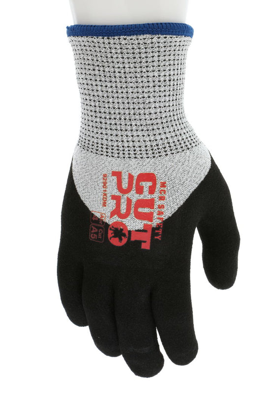 92901KD - MCR Safety CutPro® - 13 Gauge HyperMax® HPPE Shell - Cut, Abrasion, and Puncture Resistant - Insulated Glove with Full Acrylic Lining - Sandy Foam Nitrile Palm and Over the Knuckle