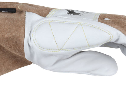 4890 - MCR Safety Welding - Premium Top Grain Goatskin Palm - Split Leather Back - 2.5 Inch Split Leather Cuff - Sewn with DuPont™ Kevlar® - Drag Patch and Knuckle Strap for Additional Protection