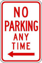 ZING Parking Sign, No Parking Anytime W/Arrow, Egp, 12X18 - 2277