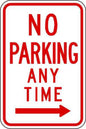 ZING Parking Sign, No Parking Anytime W/Arrow, Egp, 12X18 - 2278