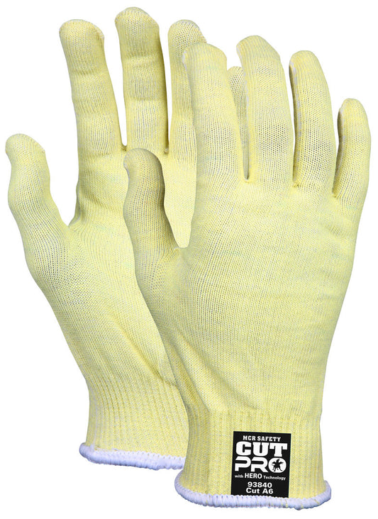 93840 - MCR Safety CutPro® with Hero™ Technology - 13 Gauge Regular Weight Shell - Made with ARX® Aramid Fibers - Uncoated Cut Resistant Work Gloves - Soft Uncoated Fibers Provide Excellent Dexterity and Sense of Touch