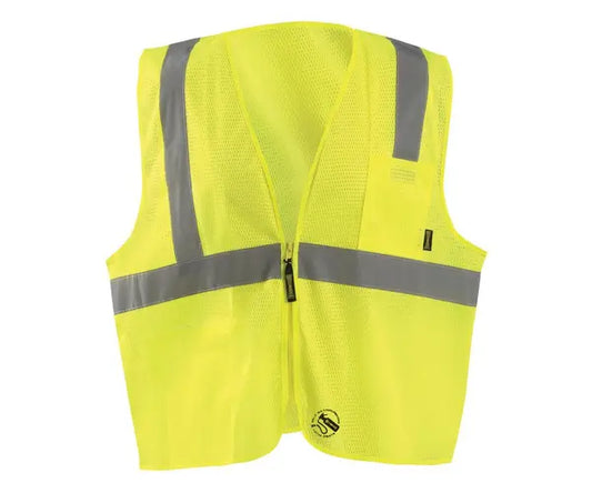 Occunomix Mesh Self-Extinguishing Vest W/Quick Release Zipper Flame Resistant Safety Apparel Orange S model TSE-IMZ-OS