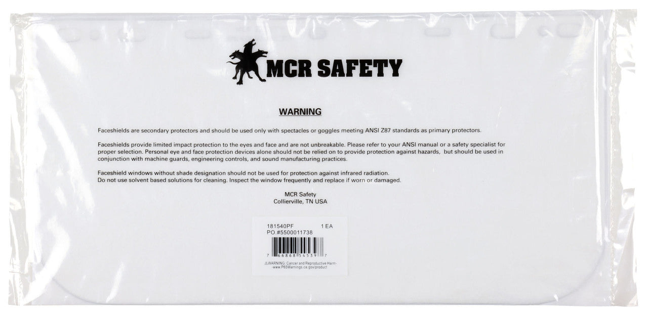 MCR Safety 181540PF - 8X16" .040 Visor Pc - MAX6 - manufacturer product image 3