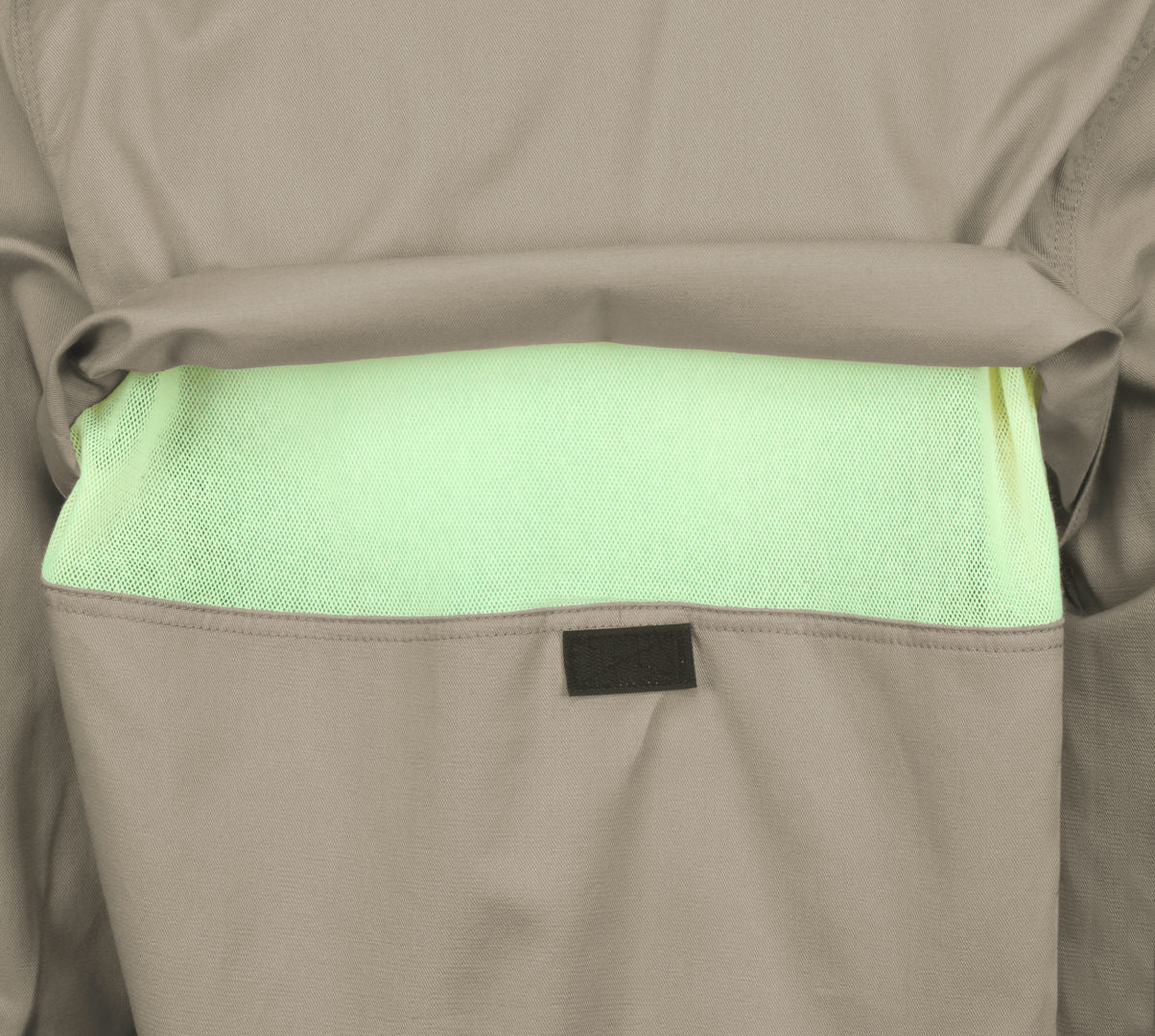 MCR Safety SBS2003 - Summit Breeze® Flame Resistant (FR) Shirt - Tan 7-ounce 100% Cotton Material - Long Sleeve with Vented Underarms and Back - CAT2 - ASTM F1930 Tested - Zero 2nd and 3rd Degree Burn when Wearing our P2D FR Jeans! — manufacturer image 4
