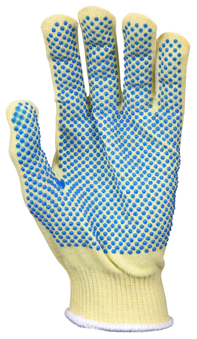93847 - MCR Safety CutPro® with Hero™ Technology - 13 Gauge Regular Weight Shell - Made with ARX® Aramid Fibers - PVC Dotted Palm - Cut Resistant Work Gloves - PVC Dotted Palm aids with Abrasion and Grip
